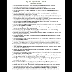 My 25 Joys of Irish Dance